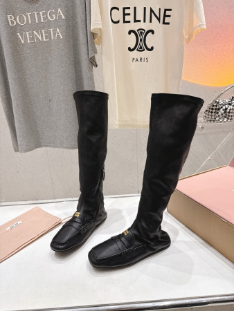 UA Miu Miu Ruches Nappa Leather Boots
