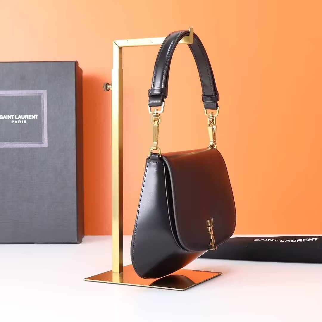 y*l voltaire top handle in box Sa**t Lau*nt 17.5x21x8cm