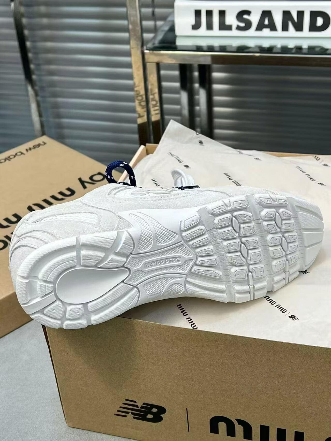 UA Miu Miu x New Balance 530 SL suede and mesh sneakers