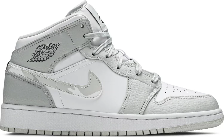 Air Jordan 1 Mid SE GS 'Swoosh Logo - Grey Camo'