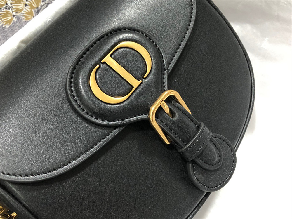 medium D*or bobby bag black box calfskin