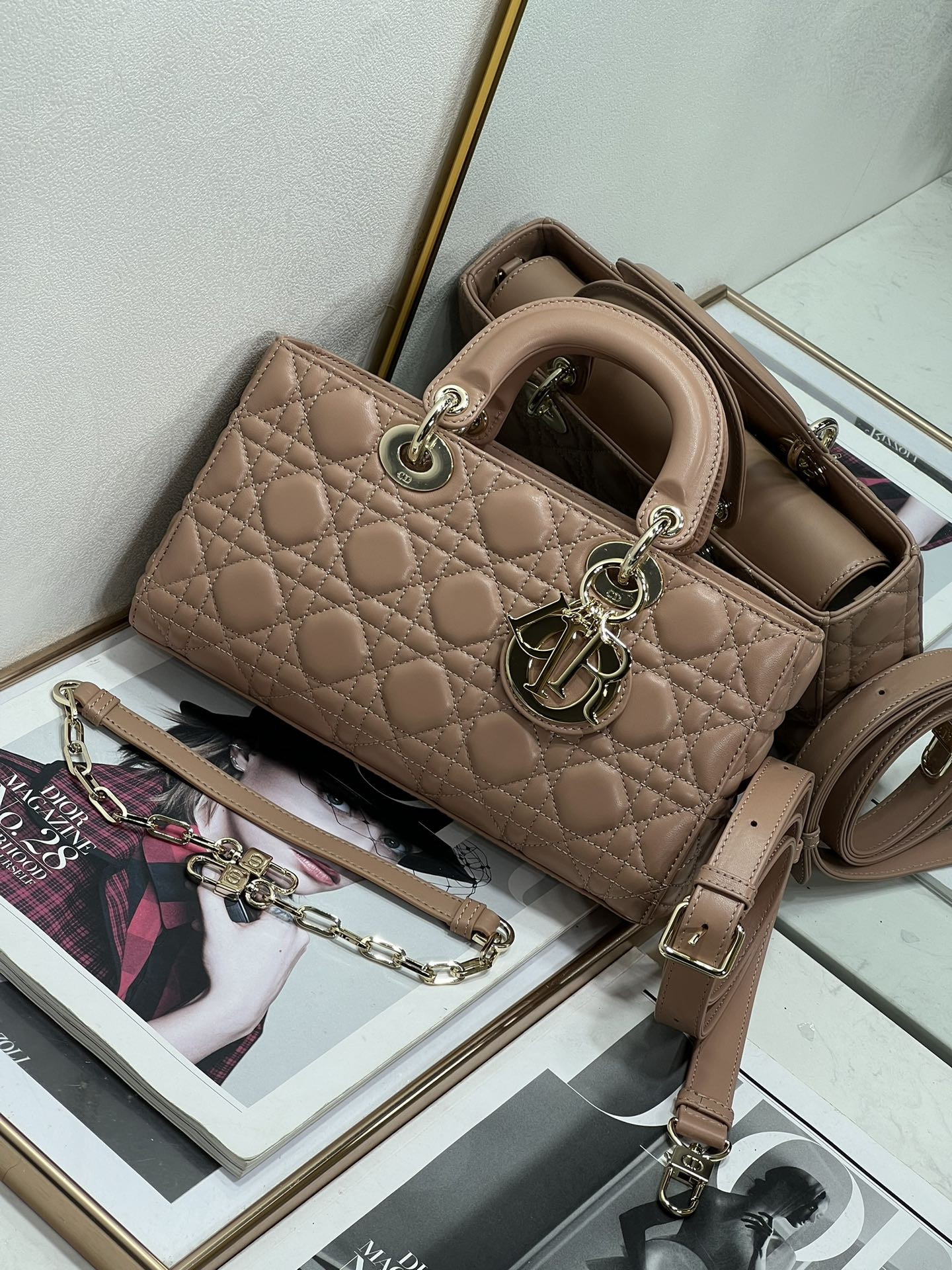 D*or lady d-joy bag medium dark pink 26 x 13.5 x 5 cm