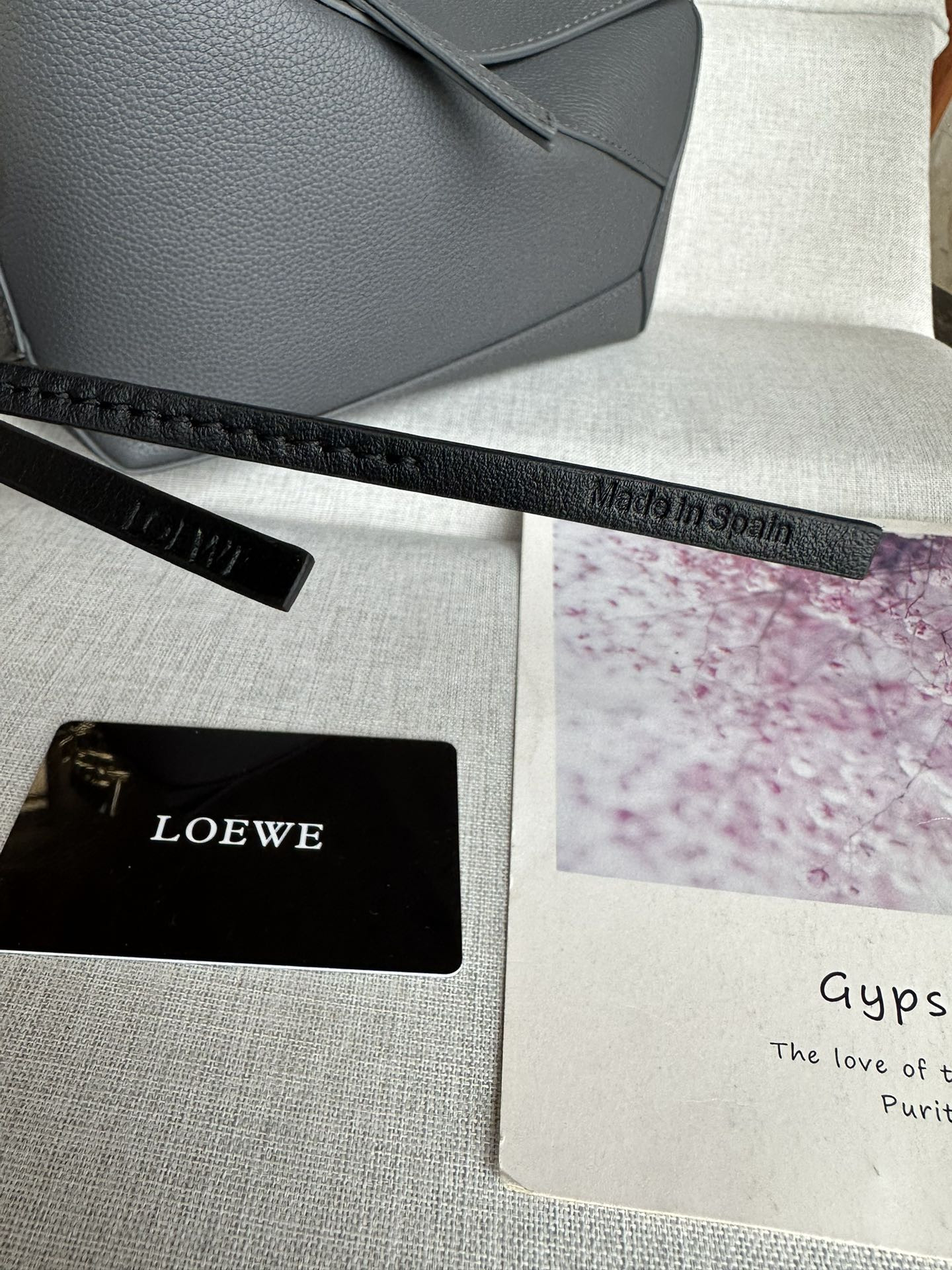 L0ew* small puzzle bag in classic calfskin (dark gray) 24x10.5x16.5cm