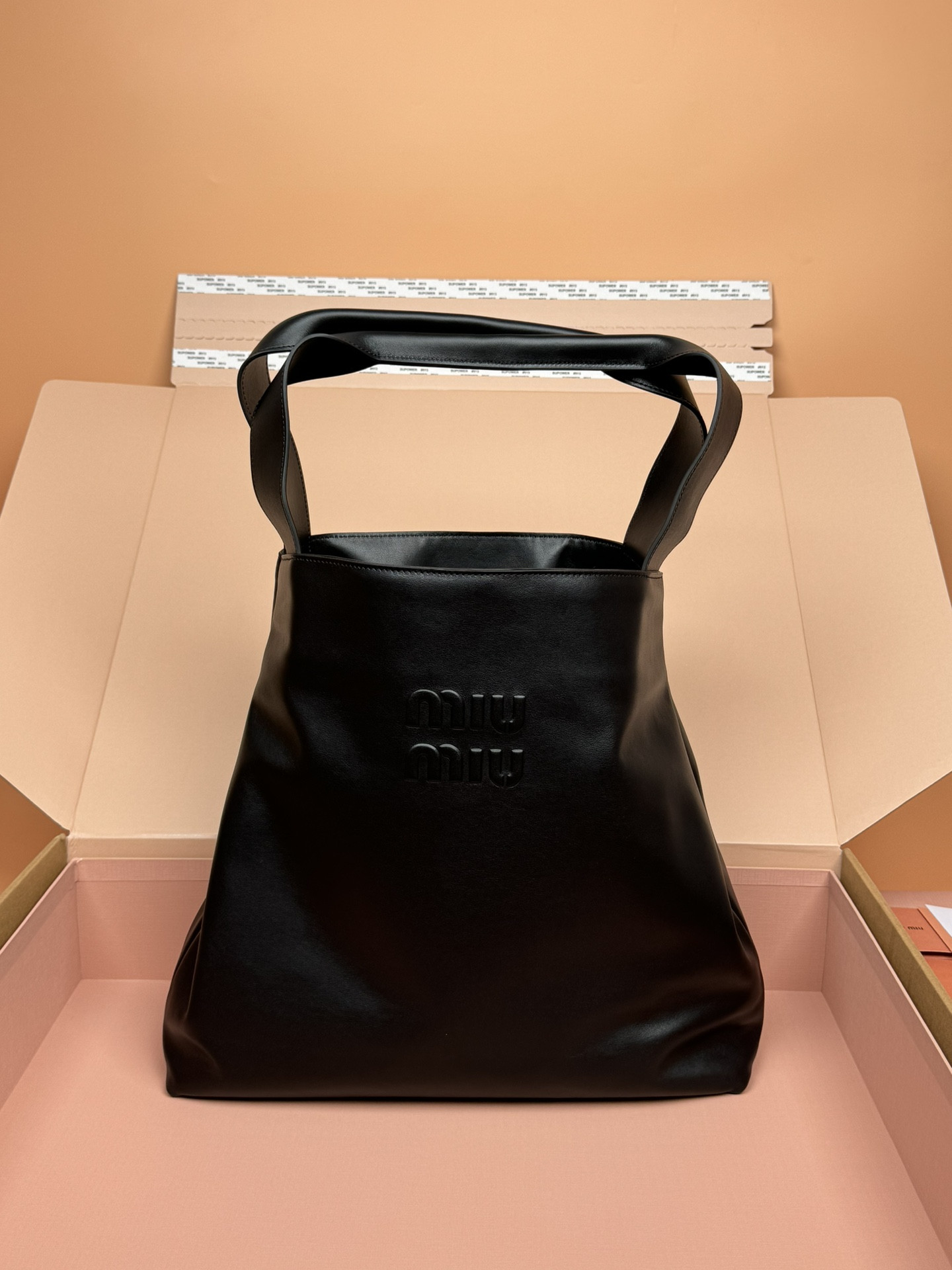 Miu Miu Leather Hobo Bag 39x38.5x11cm